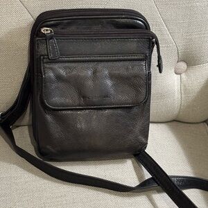 Black Leather Fossil Crossbody